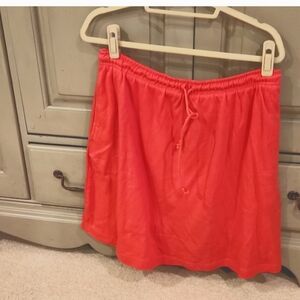 Woman Within Womens Coral,  Sz L Skort, Side Pockets, Drawstring Waist